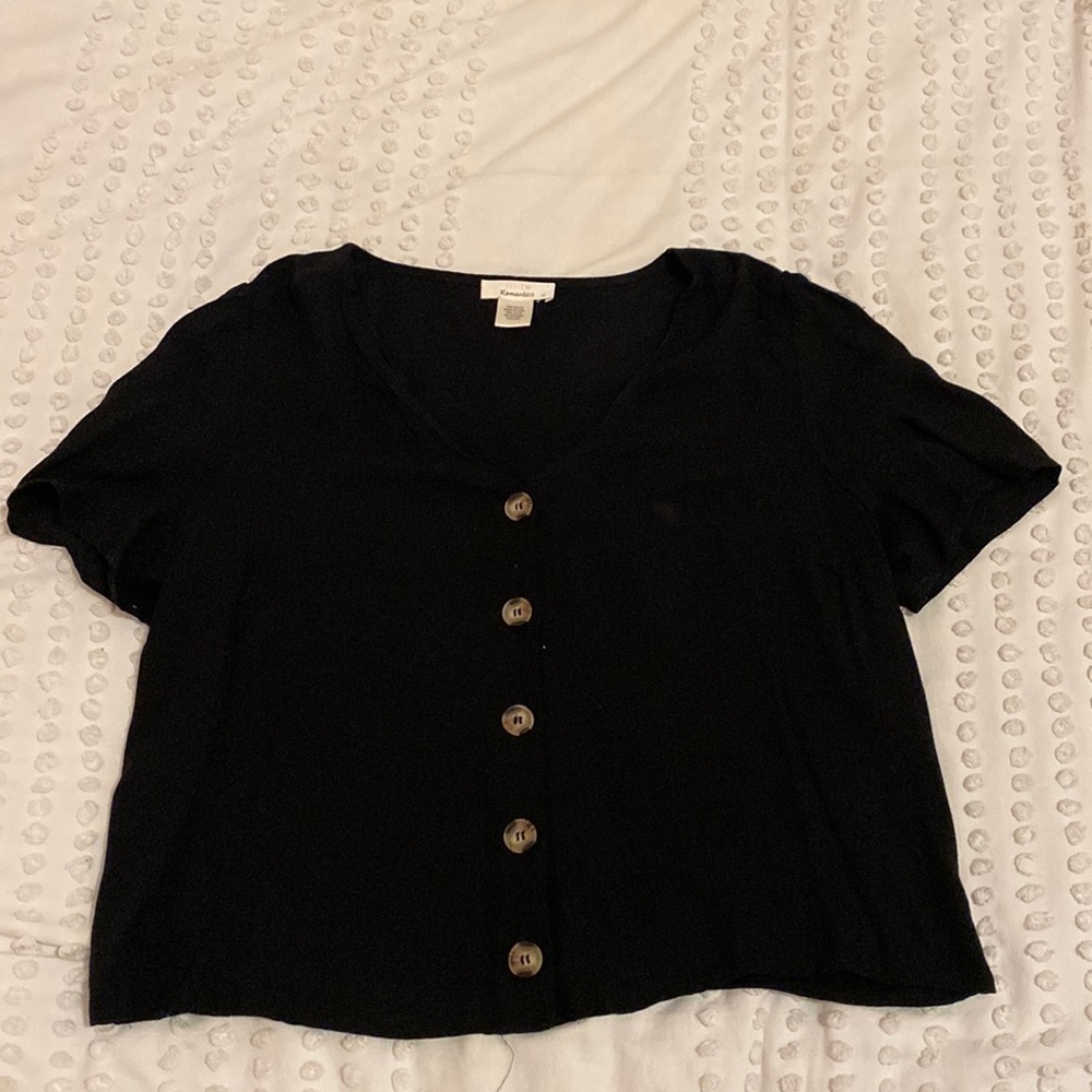 black button down blouse